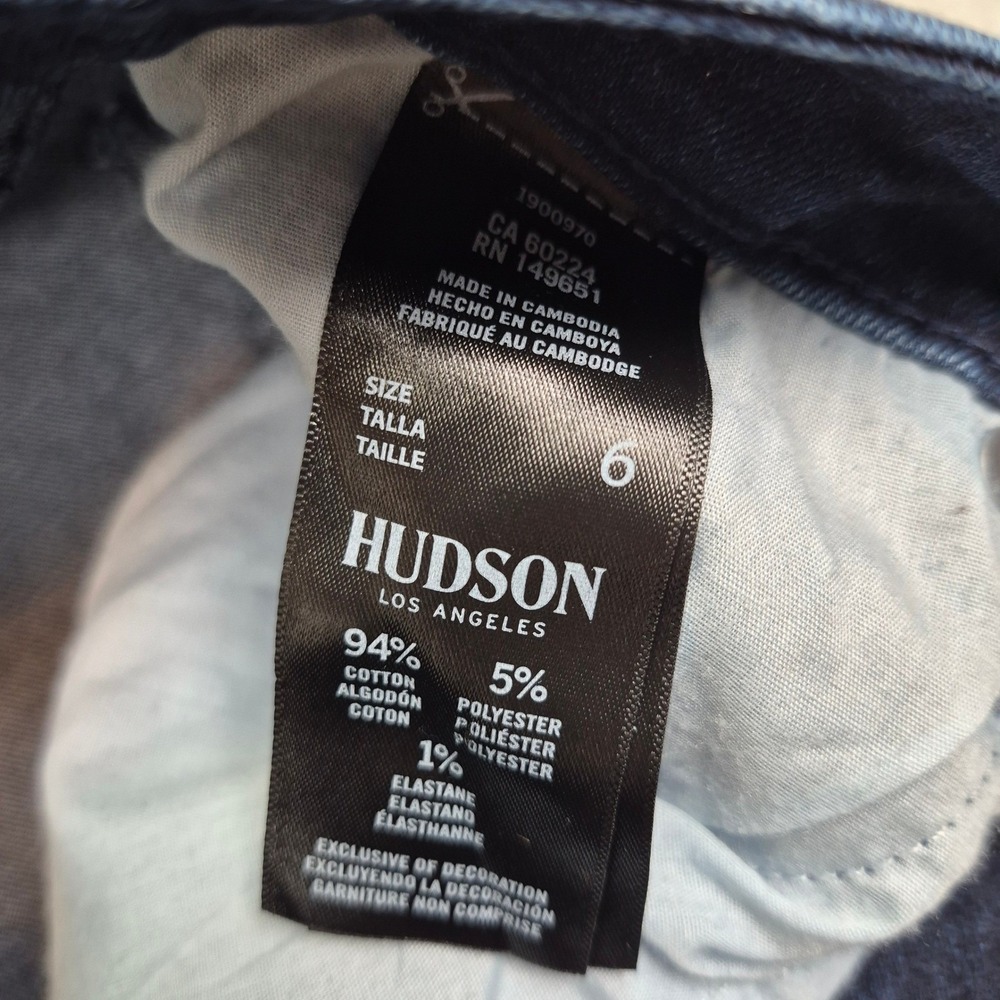 Hudson High Rise Straight Leg Womens Dark Wash H0325-01 Size 6 (29) Stretch - Picture 8 of 11